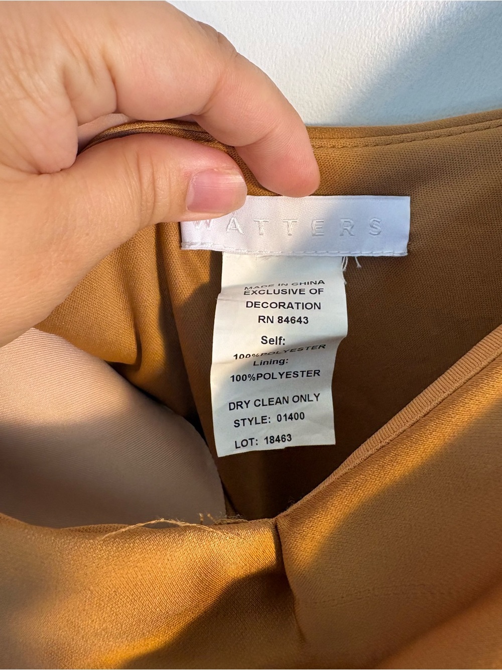 Watters Everly satin caramel gown - Picture 5 of 8